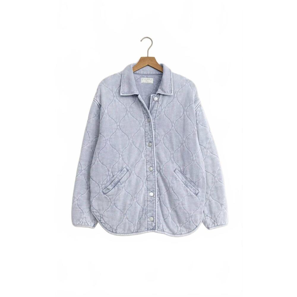 NEW Z SUPPLY boulder knit denim jacket in washed indigo - Picture 7 of 7